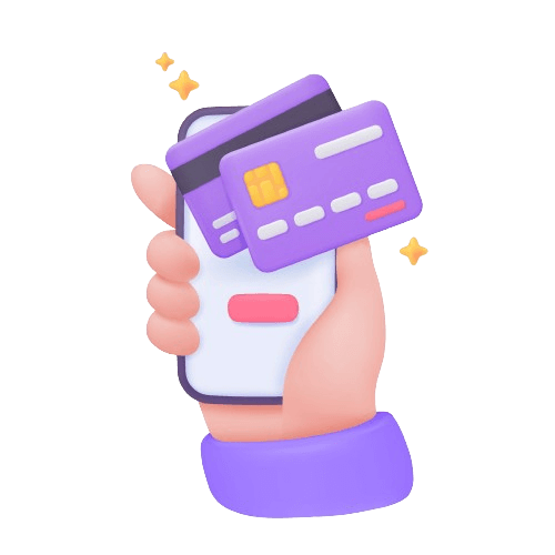 Credit card on mobile phone card Credit card on mobile phone card